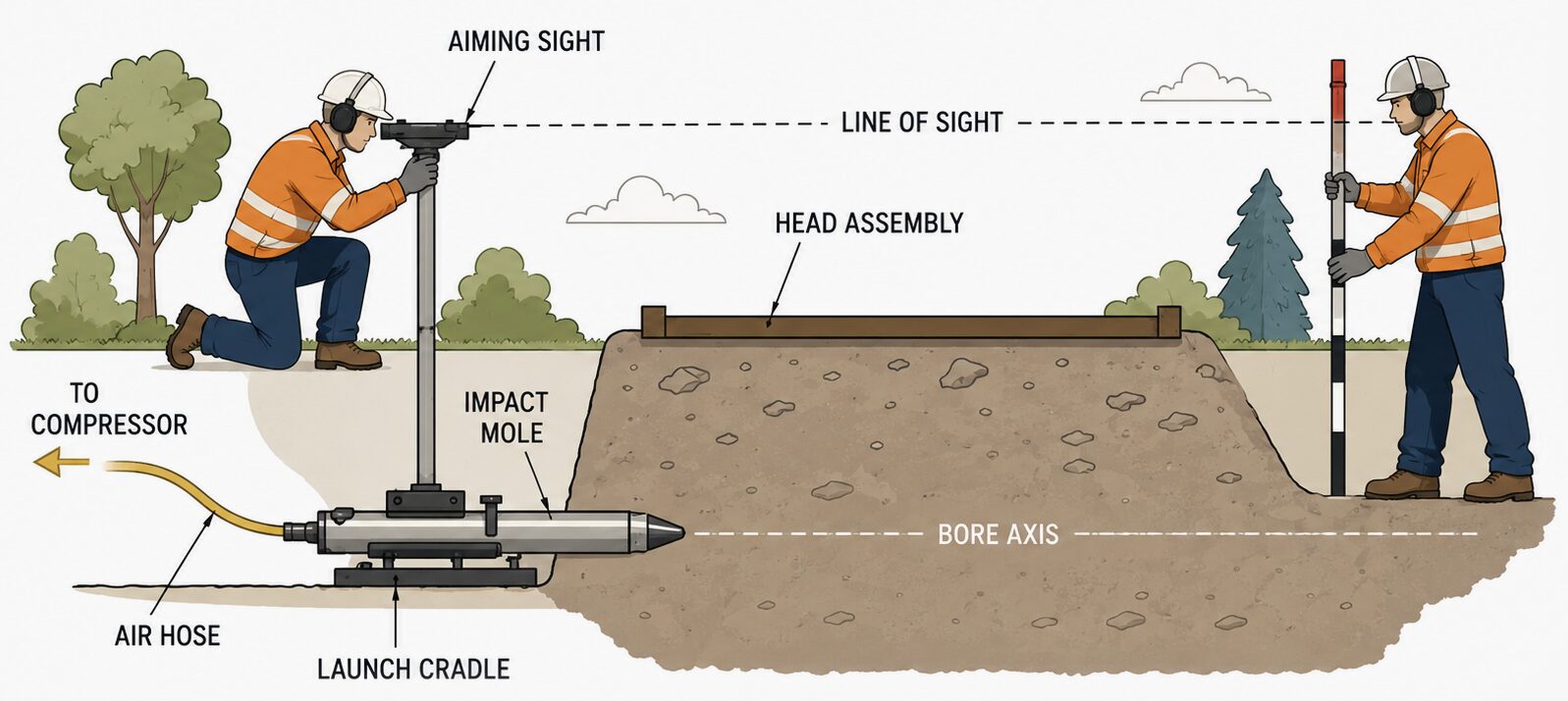 Pipe replacement & impact moling